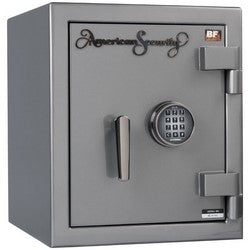 Amsec American Security BF1512-LTE-F-GR | Fire Rated Burglary Gun Safe, Front Load, 1 Hour Fire Safe Label, 1-Shelf, Chrome on Granite Textured