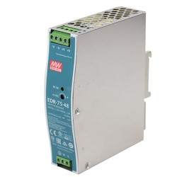 Antaira Technologies EDR-75-48 | 75 Watt Industrial Single Output DIN-Rail Power Supply - 48 VDC / 1.6 Amps