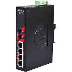 Antaira Technologies LNP-0501-S3 | 5-Port Industrial PoE+ Unmanaged Ethernet Switch with 4x10/100TX (30W/Port) + 1 100Fx Single-mode 30Km