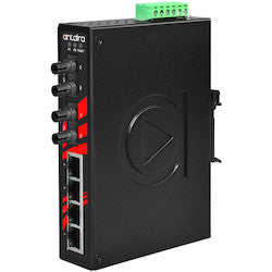 Antaira Technologies LNX-0602-ST-M-T | 6-Port Industrial Unmanaged Ethernet Switch with 2 100Fx (ST) Mulit-mode 2Km, EOT (-40C - 75C)