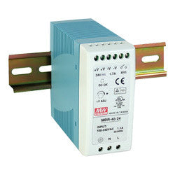 Antaira Technologies MDR-40-48 | 40 Watt Series / 48 VDC / 0.83 Amps Industrial Slim Single Output DIN Rail Power Supply