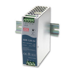 Antaira Technologies SDR-120-24 | 120 Watt Series / 24 VDC / 5.0 Amps Industrial Slim High-Efficiency Single Output DIN Rail Power Supply