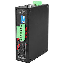 Antaira Technologies STF-401C-TM02-T | Industrial Compact RS-232/422/485 To Fiber Converter, Multimode 2KM, ST Connector, -40C - 70C
