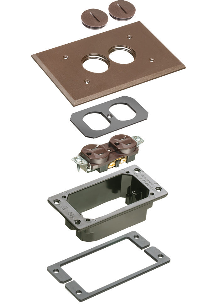Arlington FLBC101BRTK | Trim Kits For Arlingtons Non Metallic Concrete Floor Boxes. Brown.