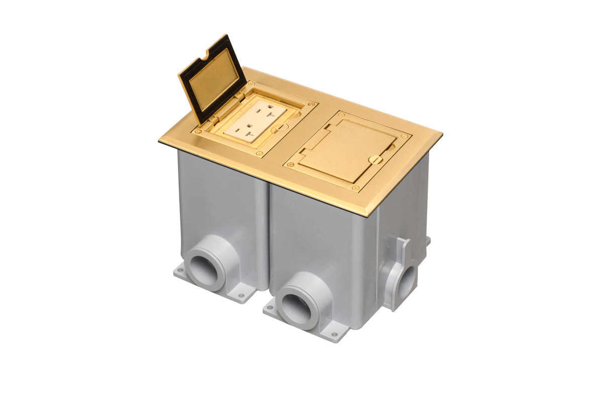 Arlington FLBC8520MB | Brass Two Gang Floor Box Cover
