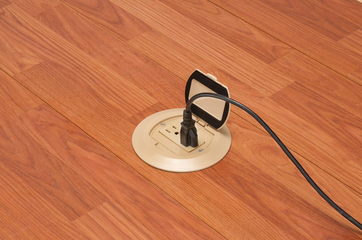 Arlington FLBR6500LA | Round Plastic Box With Cover Light Almond
