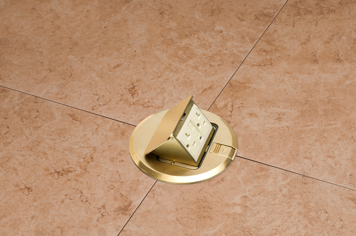 Arlington FLBT6620GMB | Nickel Pop-Up Cover With Receptacle