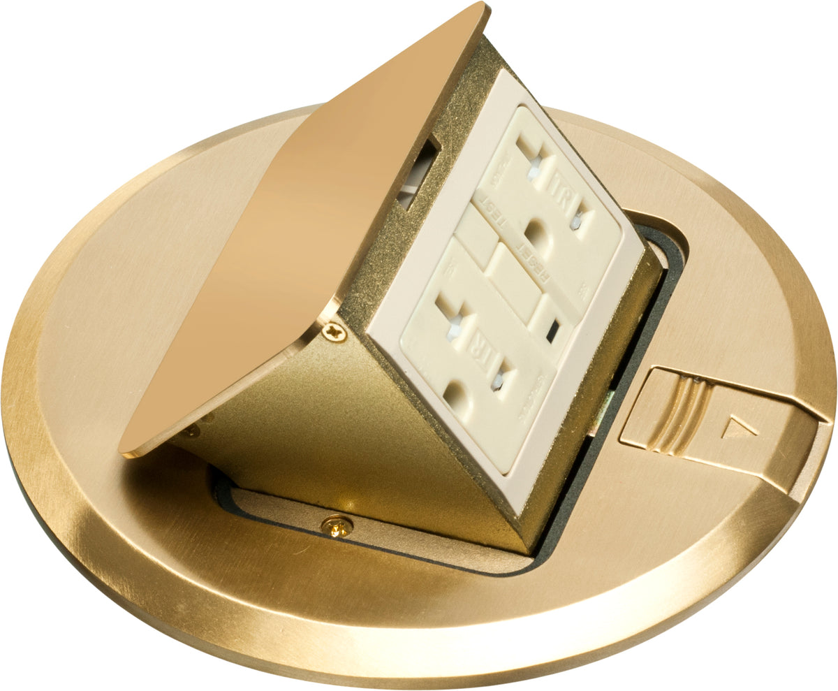 Arlington FLBT6620GMB | Nickel Pop-Up Cover With Receptacle