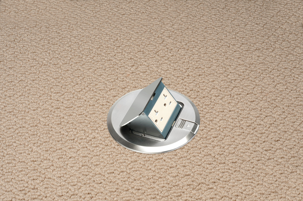 Arlington FLBT6620NL | Nickel Pop-Up Cover With Receptacle