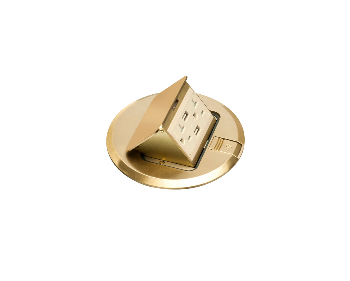 Arlington FLBT6620UMB | Brass Pop-Up Cover With Receptacle