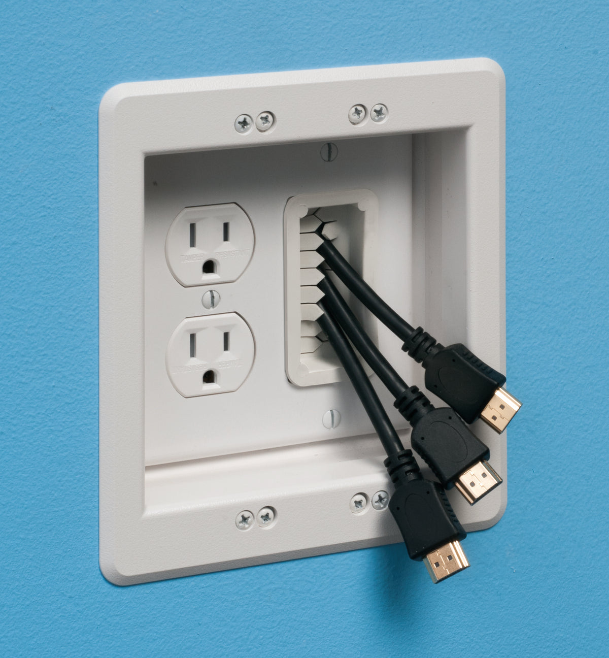 Arlington Industries, Inc TVBR505KGC | 2 Gang White TV Box Kit