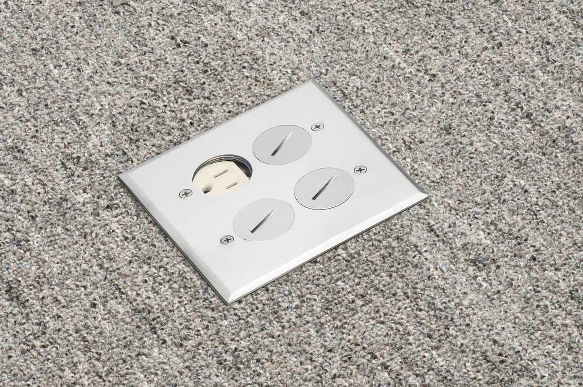 Arlington FLB5541NL | 2 Gang Metal Floor Box Kit