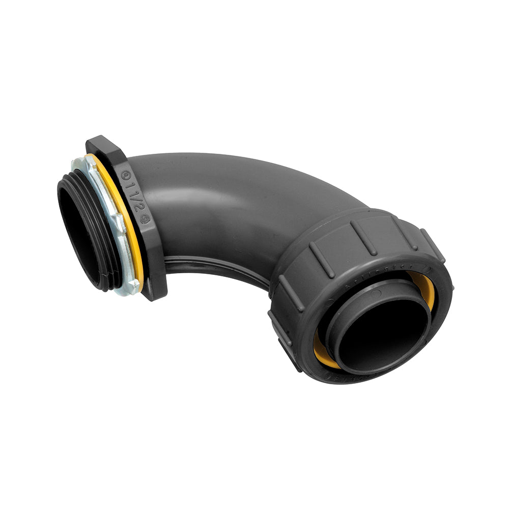 Arlington NMLT90150BL | 1-1/2" BLACK PVC 90 Degree LIQUIDTIGHT CONNECTOR