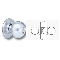 Arrow Lock MK01BD 03 300 101 | Cylinder Lockset, Ball Knob, D Rose Trim, T-Strike, Bright Brass, For Passage