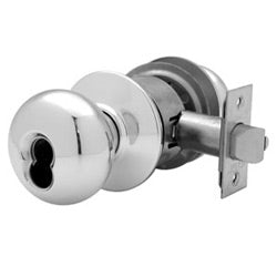 Arrow Lock MK11TA 03 300 124 IC | Cylinder Lockset, Tudor Knob, A Rose Trim, T-Strike, 6 or 7-Pin SFIC, Bright Brass, For Entrance/Office