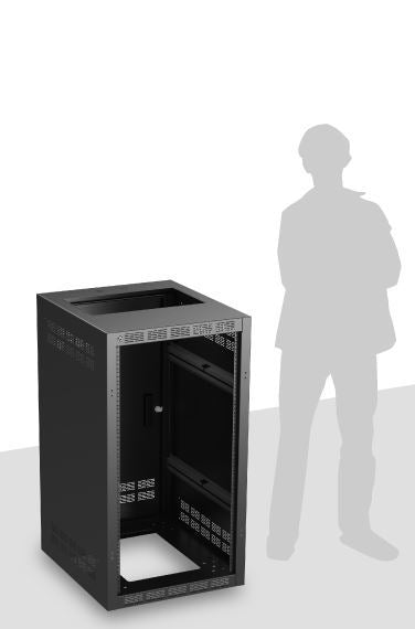 Atlas Sound 221-25 | Welded Rack 25.5 inch Deep, 21RU, Shown with Optional Front Door