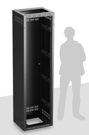 Atlas Sound 244-18 | Welded Rack 18.5 inch Deep, 44RU, Shown with Optional Front Door