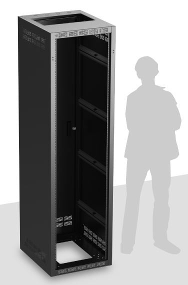 Atlas Sound 244-25 | Welded Rack 25.5 inch Deep, 44RU, Shown with Optional Front Door