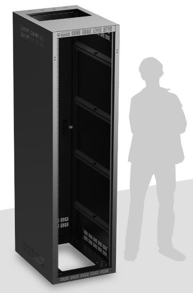 Atlas Sound 244-30 | Welded Rack 30 inch Deep, 44RU, Shown with Optional Front Door