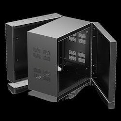 Atlas Sound 310-12 | 19 inch Wide Opening Stand-Alone Wall Cabinet with Adjustable Rails 10 RU
