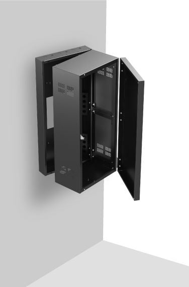 Atlas Sound 324-12 | 19 inch Wide Opening Stand-Alone Wall Cabinet with Adjustable Rails 24 RU