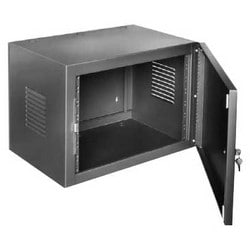 Atlas Sound 607-15 | 19 inch Wide Opening Stand Alone Basic Wall Cabinet with Locking Front Door - 7 RU
