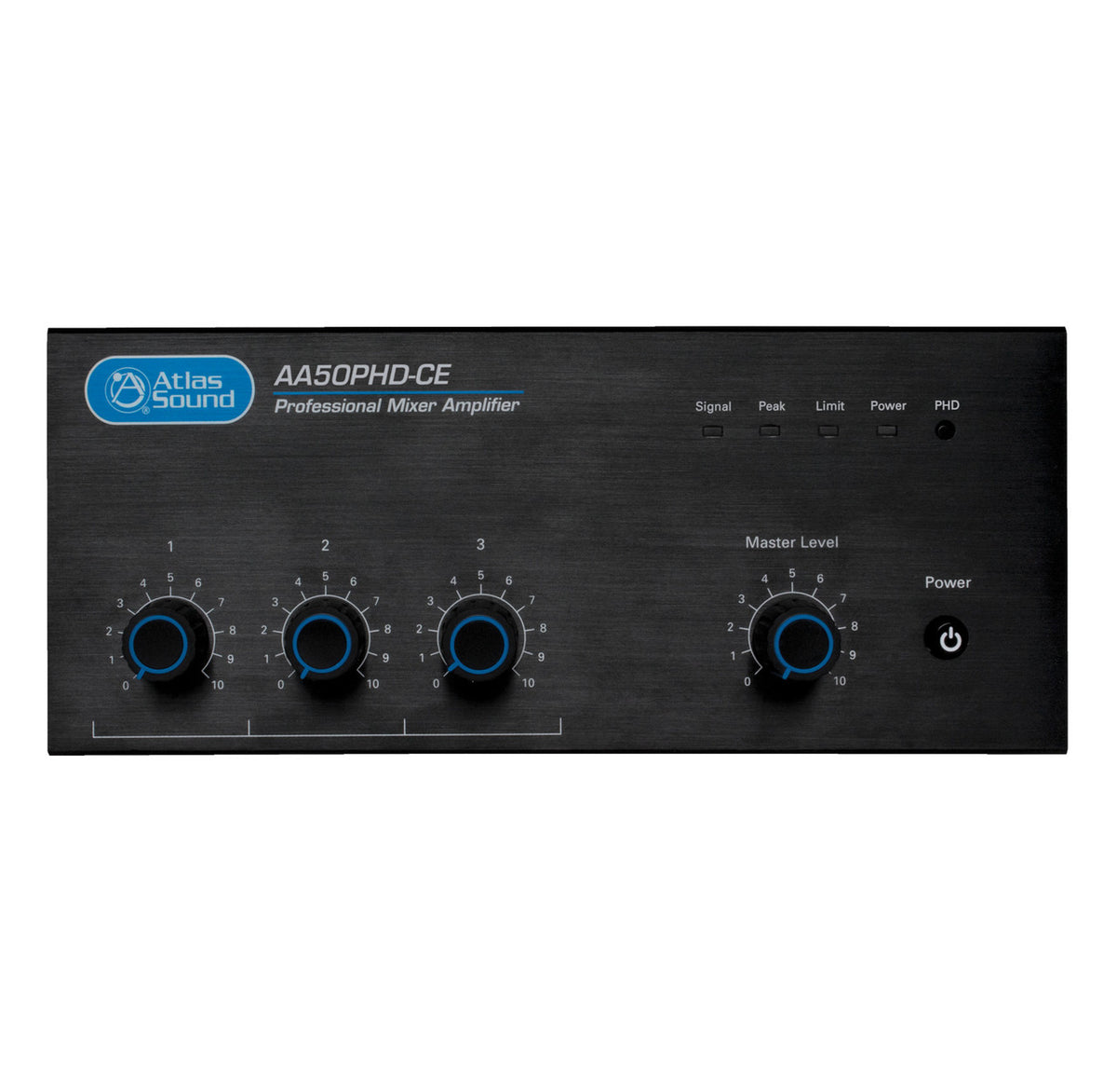 Atlas Sound AA50PHD-CE | CE Listed, 4-Input, 50-Watt Mixer Amplifier with Automatic System Test (PHD)