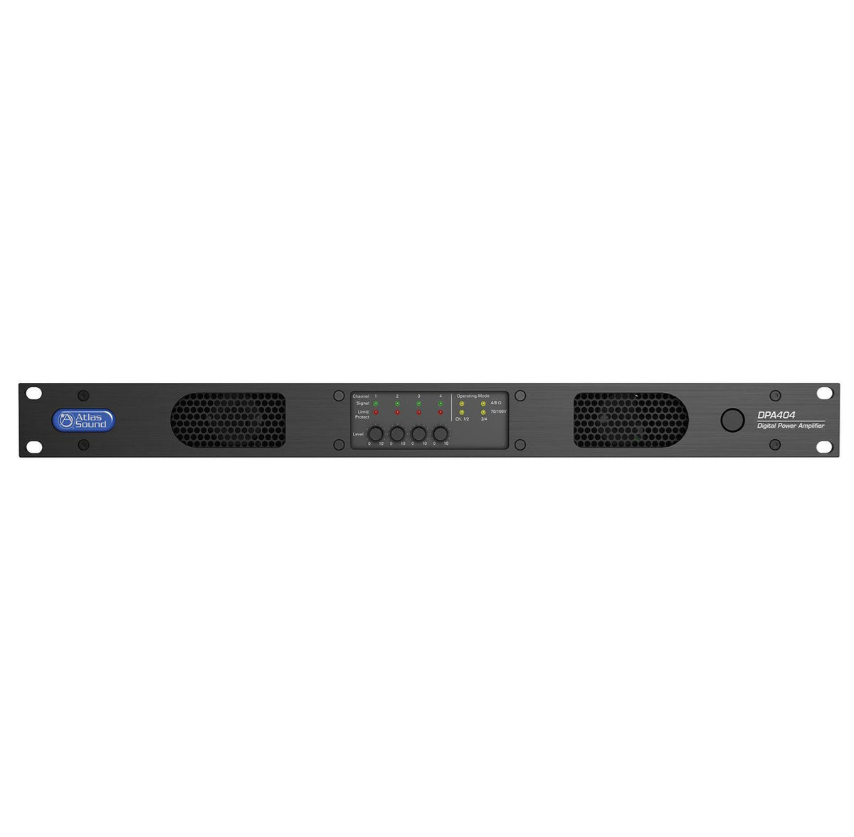Atlas Sound DPA404 | 400-Watt Networkable 4-Channel Power Amplifier with Optional Dante Network Audio