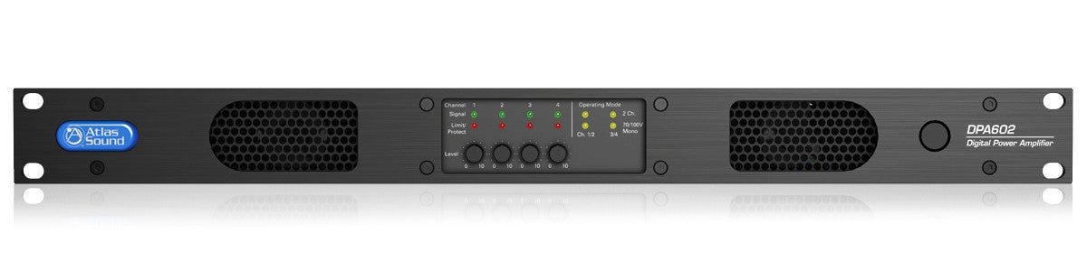 Atlas Sound DPA602 | 600-Watt Networkable Multi-Channel Power Amplifier with Optional Dante Network Audio