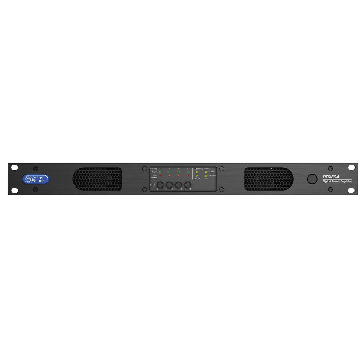 Atlas Sound DPA804 | 800-Watt Networkable 4-Channel Power Amplifier with Optional Dante Network Audio