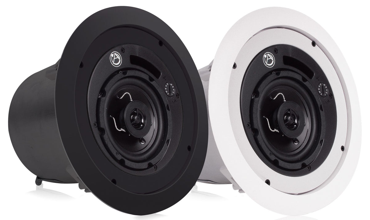 Atlas Sound FAP42T | 4 Inch Coaxial In-Ceiling Speaker with 16-Watt 70/100V Transformer and Ported Enclosure