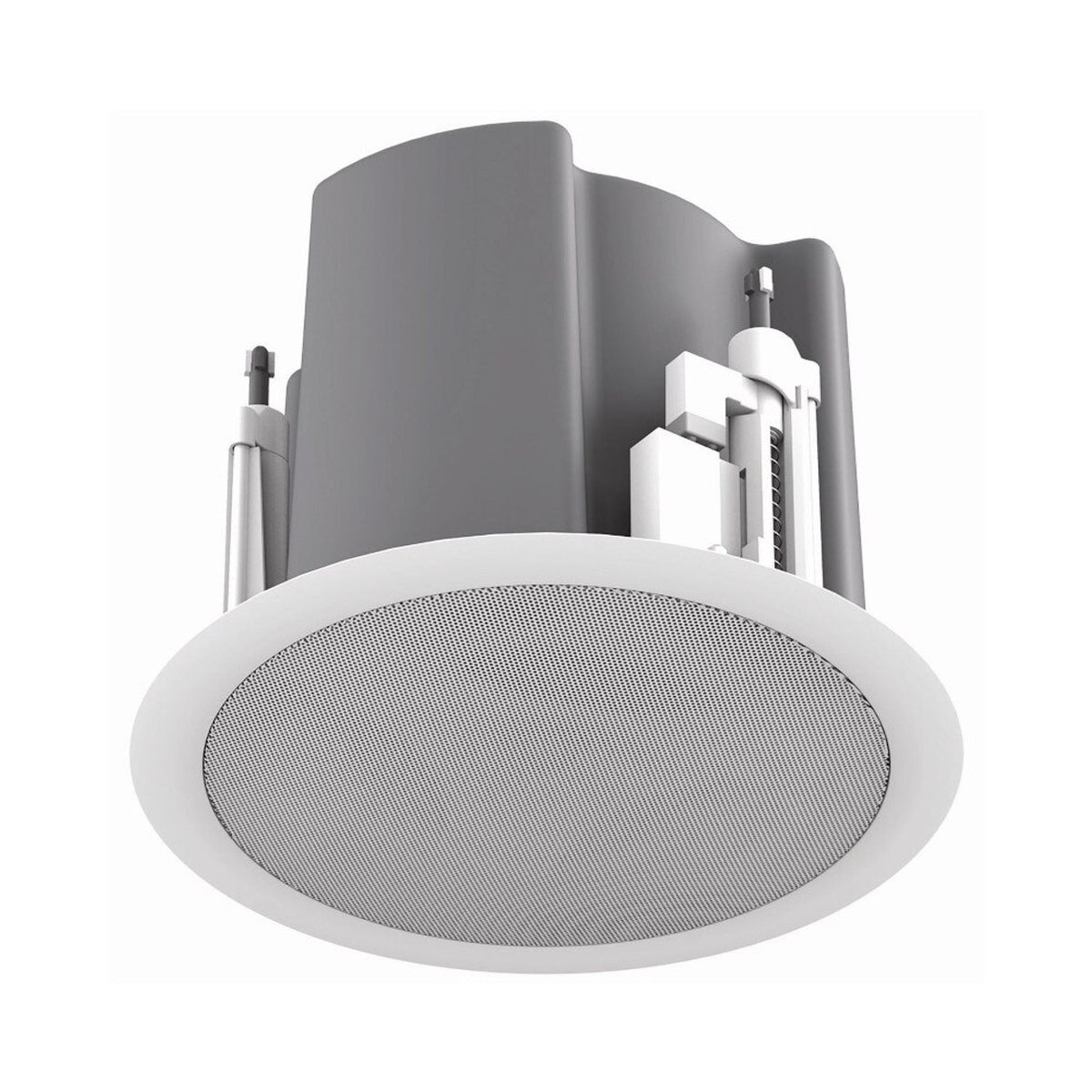 Atlas Sound FAP43T-BEGR | 4.5 Inch Coaxial In-Ceiling Speaker with 32-Watt 70V/100V Transformer, Ported Enclosure