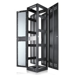 Atlas Sound FMA35-25G | Gangable Rack 25.5 inch Deep, 35RU, Shown with Optional Side Panels & Front Door