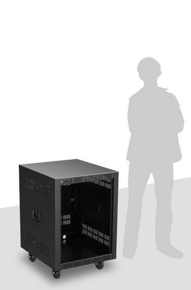 Atlas Sound RX14-25 | 25 inch Deep, 14RU Mobile Equipment Rack Includes: Casters, and Side Handles