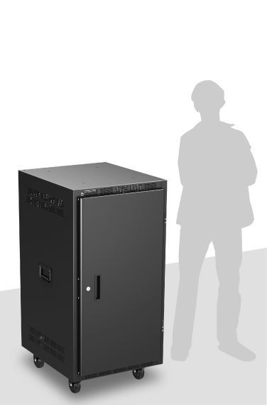 Atlas Sound RX21-25SFD | 25 inch Deep, 21RU Mobile Equipment Rack Includes: Casters, Side Handles, and Solid Doors