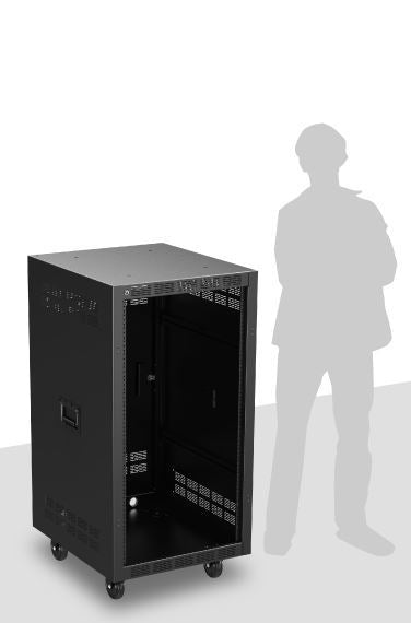 Atlas Sound RX21-25 | 25 inch Deep, 21RU Mobile Equipment Rack Includes: Casters, & Side Handles