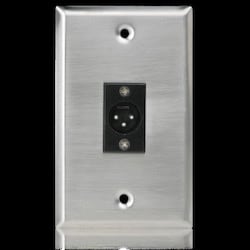 Atlas Sound SG-XLR-M1 | Single Gang Stainless Steel Plate with (1) Male 3 Pin XLR