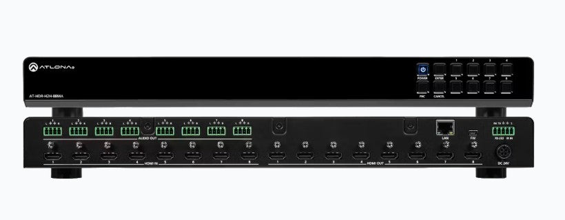 Atlona Technologies AT-HDR-H2H-88MA | HDR 8x8 4K HDMI Matrix Switch
