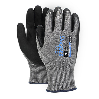 Azusa Safety 870048/CSBWE1XL | Direct Safety Dagger X5 Cut-Resistant Gloves Sandy Nitrile, Gray, X-Large