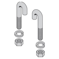 B-Line SB1003JBZ | J Bolt, 2 3/4", 5/16"-18 Thread, Black Zinc