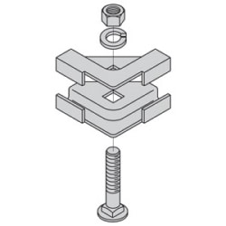 B-Line SB165BZ | Cable Runway/Ladder Rack, 90 Deg. Junction Splice Clamp For 1.5"H Runway, Black Zinc