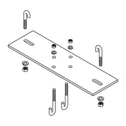 B-Line SB213312FB | 2-Post Rack Mounting Kit For 12" Wide Cable Runway/Ladder Rack, Flat Black