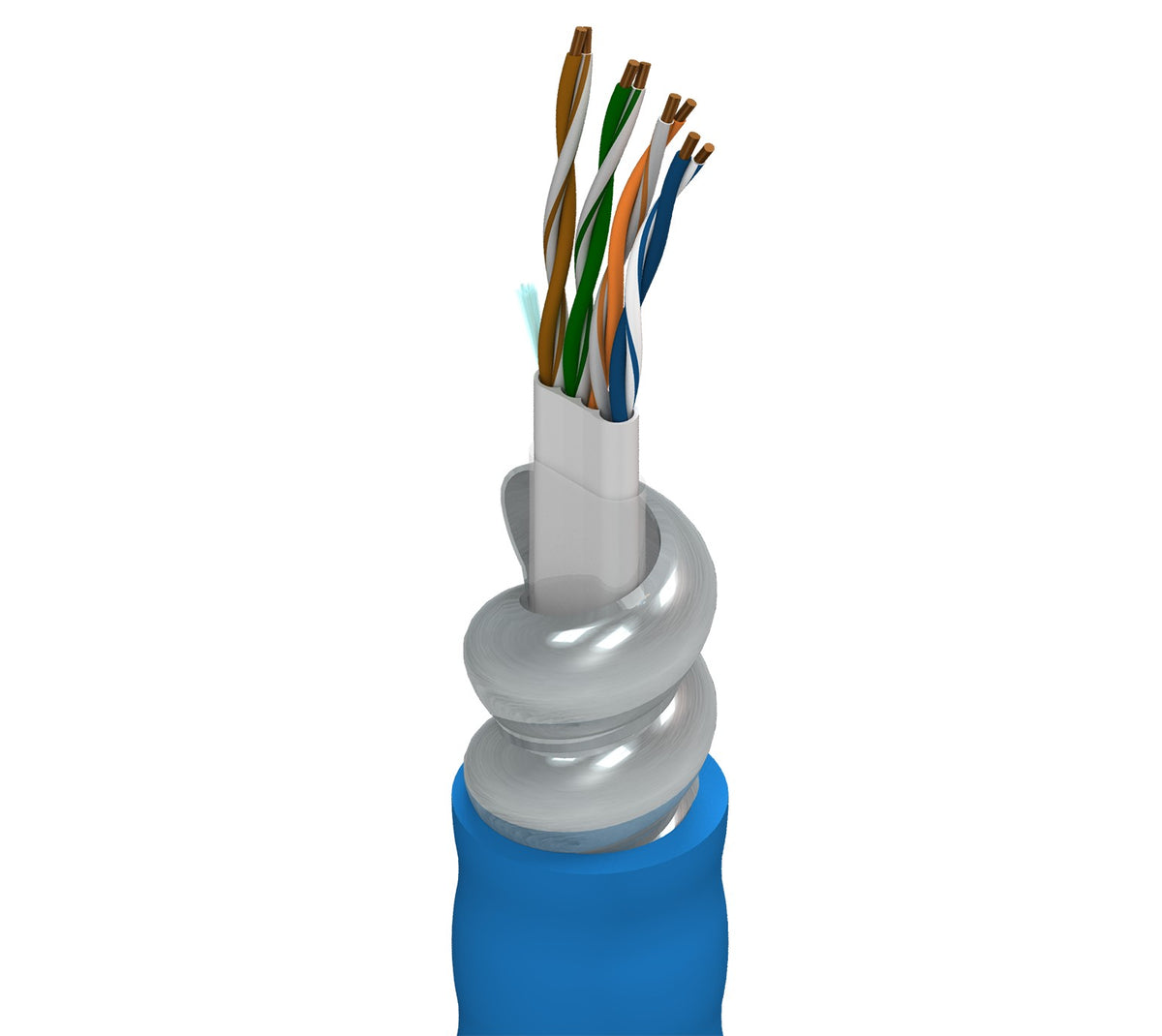Belden 121872A J225000 | DataTuff® Cat 6, 4 Bonded-Pr #23 Sol BC, PO Insulation, PVC Jacket, AIA Armor, PVC Jacket