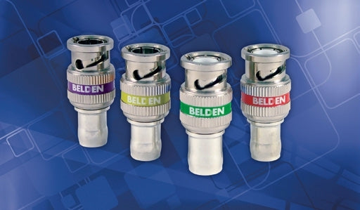 Belden 1695ABHD1 | Connector, BNC, 3-Piece, Straight Plug, Green, RG6 Plenum