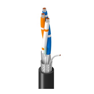Belden 3106A 0105000 | RS-485, 1 Pair, 22AWG, Stranded TC, PE Insulation, with OS, 1C 22AWG Stranded, PVC Insulation, OA TC Braid