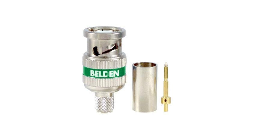 Belden 4694RBUHD3 B50 | Connector, BNC, 3-Piece, Plug, Green, RG6, 75 Ohm, 12GHz, 4 dB