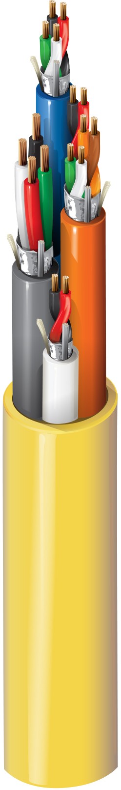 Belden 638AFJ 0041000 | 16 (3 Pair + 10) Conductor Multi-Pair Cable Yellow 16 Awg, 18 Awg 1000.0’