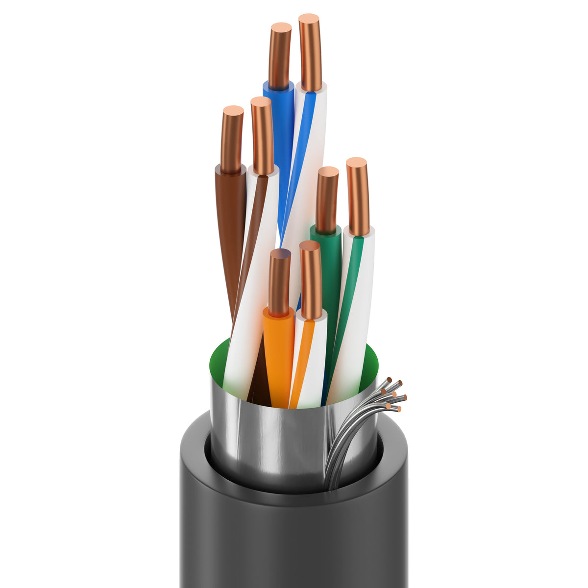 Belden 7919A 00610000 | DataTuff® Cat 5e, 4 Pr #24 Sol BC, PO Ins, OS, PVC Jacket, MSHA CMR