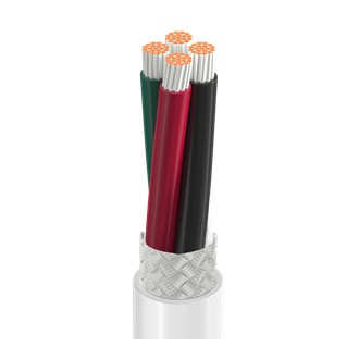 Belden 83350E 009100 | Electronic Cable, 4 Conductor #20 Stranded SPC, TFE Insulation, OA SPC Braid, TFE Jacket