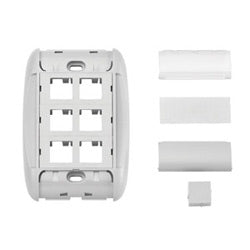 Belden AX101788 | Faceplate Kit, 6-Port, Plastic, Flush Mount, White